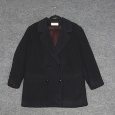 Forecaster of Boston Coat Womens 10 Black Double Breasted Wool Classic Outerwear