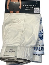 NWT AMERICAN EAGLE 4" Stretch Boxer Sz S-M-L-XL Blue White Trees Birds 32
