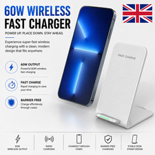 100W Fast Wireless Charger Stand Dock For Apple iPhone Samsung Android Phone UK