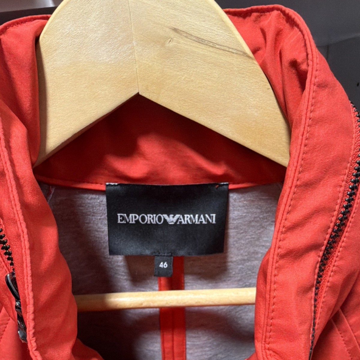 Emporio Armani Water Repellent Red Overcoat Jacket Men