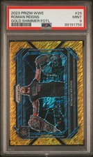 2023 Panini Prizm WWE Roman Reigns #29 Gold Shimmer Fotl PSA 9