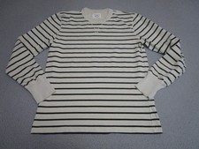 Buck Mason Field-Spec Deck Tee Cream Ivory Black Striped Long Sleeve Mens M