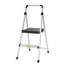 Cosco 11-628-ABK4 Aluminum 225 lbs. Folding Step Stool 39.3 Hx18.5 W in. 2 Pack
