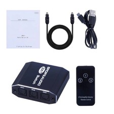 3 in 1out Aluminum Alloy Spdif Toslink Optical Digital Audio Splitter Switch Hub