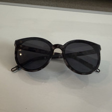 Gray Tortoise Shell Pattern Round Sunglasses ...