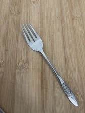 SPRING VALLEY Oneida 1881 Rogers Stainless Black Rose SALAD FORK  6"