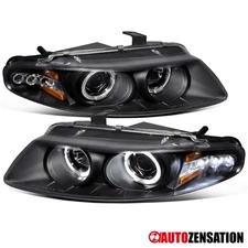 Fit 1997-2000 Dodge Avenger Chrysler Sebring Black LED Halo Projector Headlights
