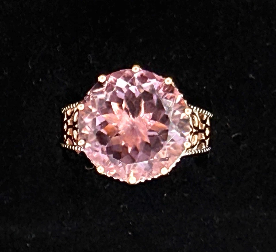 Anillo de plata de ley oro amatista talla 9 Vermeil Foto 3 de 4