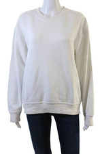 Zara Unisex Pullover Sweatshirt White Crew Neck Long Sleeve Size M