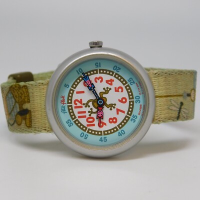 flik flak Swiss Made Aluminum Case Quartz Analog Kids Watch New