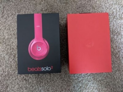 Beats Solo2 Red Box & Paperwork for Pink Headphones - NO
