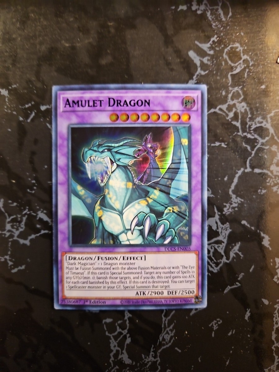 amulet dragon yugioh card YU-GI-OH! - (DRLG-EN003) - Dragons of Legend - 1st Edition All cards will be carefully packed for safe transit. Amulet Dragon ~ Ultra Rare