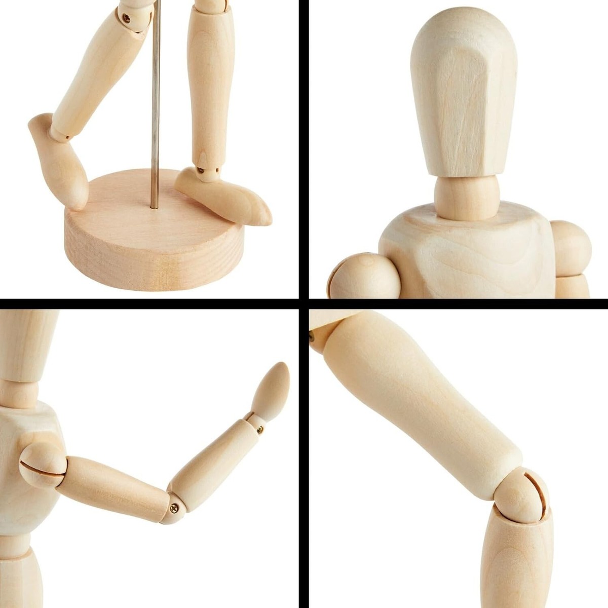 Mannequin Holzklammern 10 Stück – Unlackierte Holzfiguren Zum Bemalen, 8,5 Cm – DIY, Basteln, Malerei, Handwerk