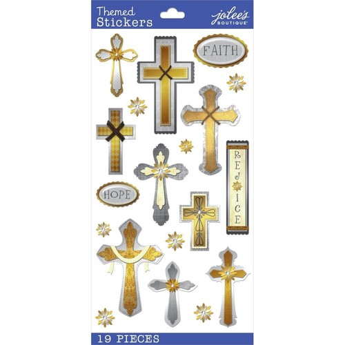 PEGATINAS DIMENSIONALES JOLEE'S LE GRANDE - FE, ESPERANZA Y ALEGRÍA, Cruces de la Iglesia - Imagen 2 de 2