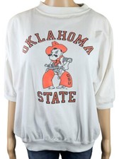 Camicia mezza manica Oklahoma State Cowboys bianca pistola Pete anni 70 80 vintage