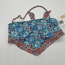 Gibson Latimer NWT Bikini swim top halter Medium blue