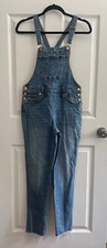 UNIVERSAL THREAD Women's Denim Jean Overalls Tapered Leg Raw Hem Sz 25R