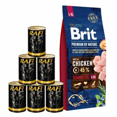 BRIT Premium By Nature Senior Large Extra Large L+XL 15 kg + Nassfutter mit Gefl