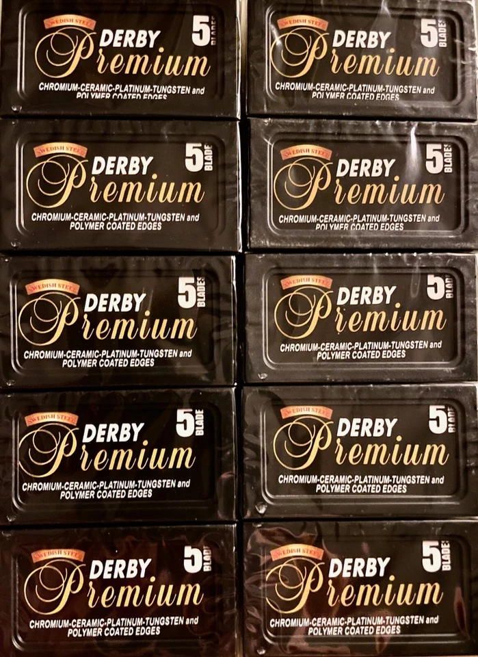 Hojas de afeitar Derby Premium de doble filo - 50 unidades (paquetes dispensadores de 10 x 5) Foto 3 de 3