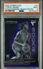 2020-21 Panini Flux TYRESE MAXEY TITAN ROOKIE BLACK SCOPE 8/8 FOTL PSA 9 MINT SP