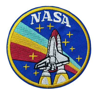 Retro NASA Shuttle Embroidered Patch Hooked Back Applique Space ...