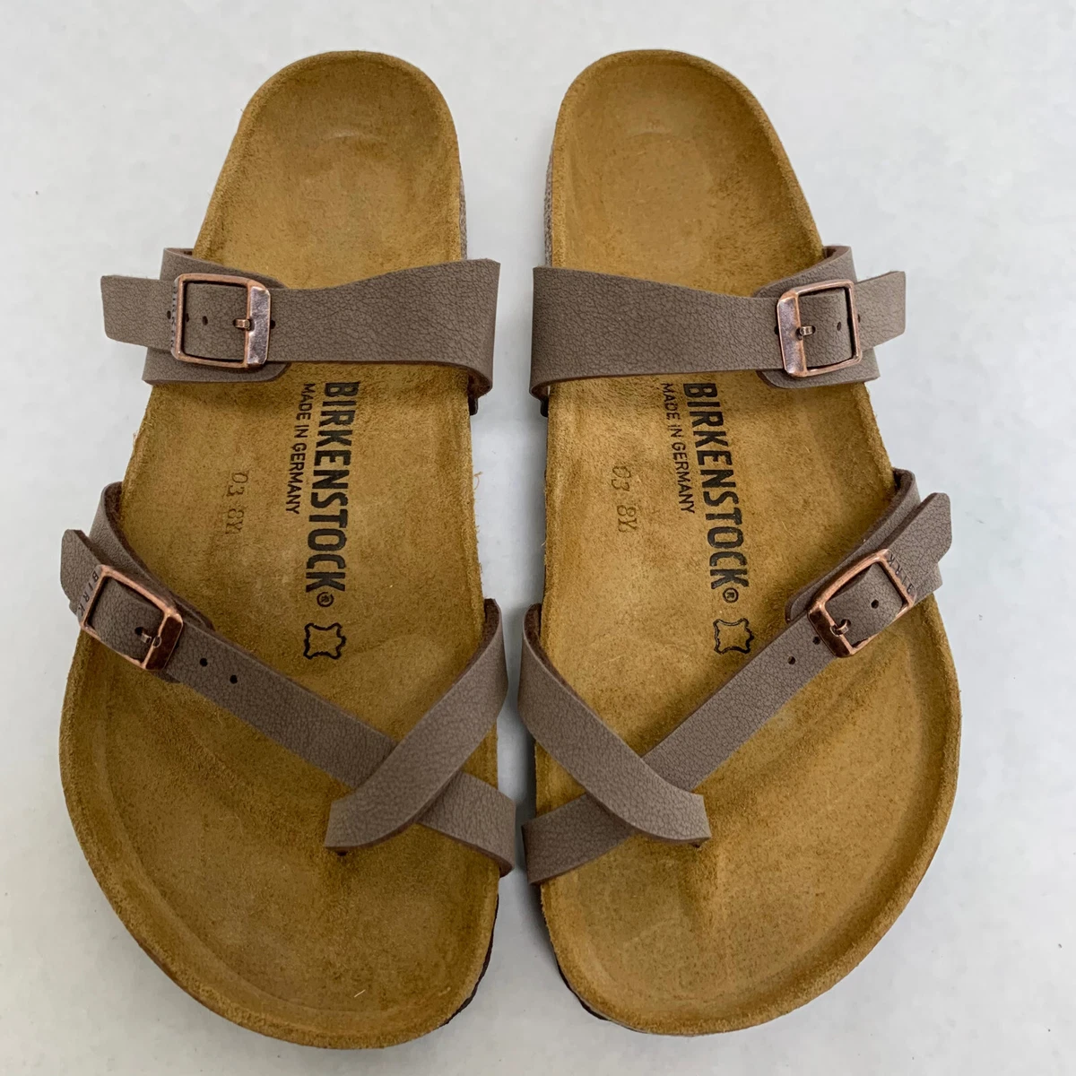 New with Box Birkenstock Mayari Mocha Birko Flor Regular Select