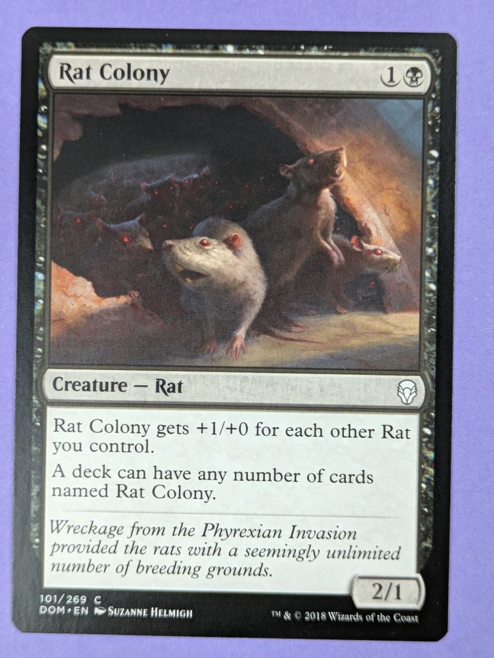 MTG Magic The Gathering: Dominaria: Rat Colony #101/269 Common - NM - Image 3 of 4