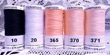 1 black 1 white 3 peach GUTERMANN 100% polyester sew-all thread 274 yard spools