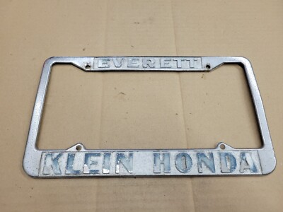 Klein Honda Everett Washington Wa WA Metal Vintage License Plate Tag Frame 