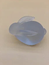 CROWNING TOUCH COLLECTION FROSTED GLASS BUNNY RABBIT FIGURINE