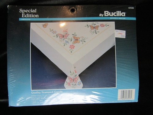 Bucilla Tablecloth Stamped for Cross Stitch Butterfly Serenade Special Edition - Picture 7 of 8