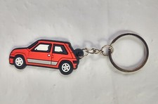 Keychain Keyring Red Renault 5 Gt Turbo Car Rubber Automobile Automotive