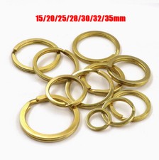 Solid Brass Flat Keyring Split Key Rings Hoop Loop Keychain 15 20 25 30 32 35mm