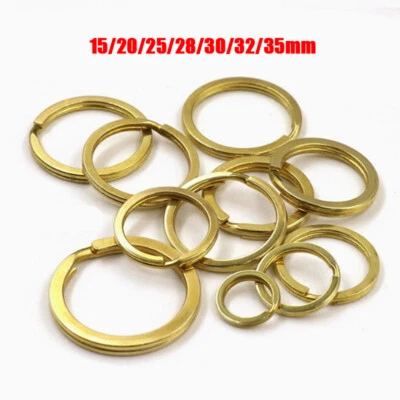 Portachiavi piatto ottone massiccio portachiavi diviso anello cerchio portachiavi 15 20 25 30 32 35 mm