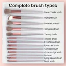 Makeup brush Set Foundation Powder Eyeliner Eyeshadow Lip Cosmetic Brushes 13 Pc