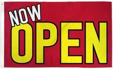 Now Open Flag 3x5ft We're Open Open Sign Welcome Open Now Red Yellow Flag Banner