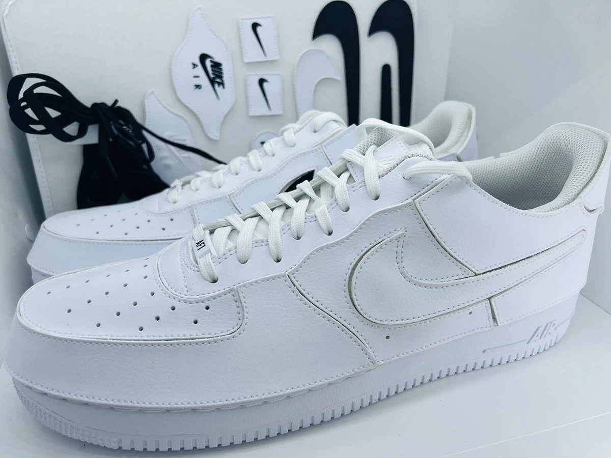 Size 15- Nike Air Force 1/1 Customizable White/Black CV1758-100 No Box Lid