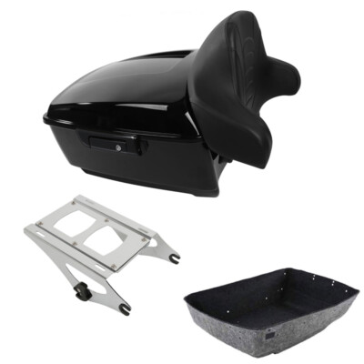 King Trunk Backrest Pad Mounting Rack Fit For Harley Touring FLHT 2014-2025