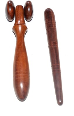Traditionelle Thai Holz Massage Werkzeuge für Fuß Hand Körper Reflexzonenmassage (2er Set)