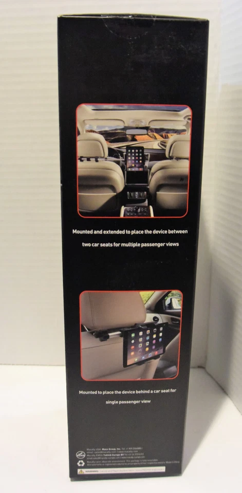 Macally HRMOUNTPRO Car Headrest Tablet Mount Holder for Apple - Black - Image 2 of 4