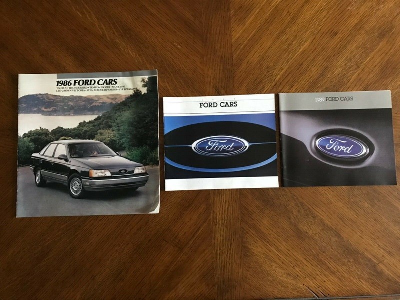 Ford 1986, 1988 & 1989 Ford Full Line Brochures (includes Mustangs)