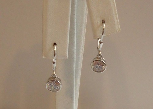 PENDIENTES DE PERNO DE GANCHO COLGANTE DE PLATA ESTERLINA 925 CON DIAMANTES CREADOS EN LABORATORIO DE 3 QUILATES - Imagen 4 de 8