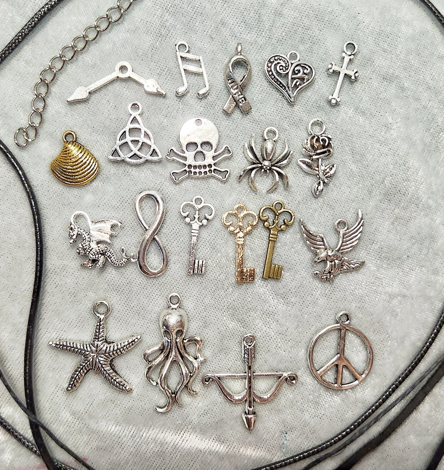 Collar Gargantilla Cordón 16-20" Liso o con Dije Cuero, Cáñamo, Algodón o Microgamuza Foto 2 de 2