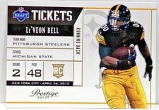 2013 Prestige Le'VEON BELL Draft Tickets Rookie RC Card #18 Steelers