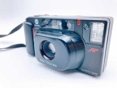 【動作確認済】 Minolta MAC-TELE60 F0902-10ID y MINOLTA MAC-TELE60 35mm Point & Shoot Film Camera Tested Excellent