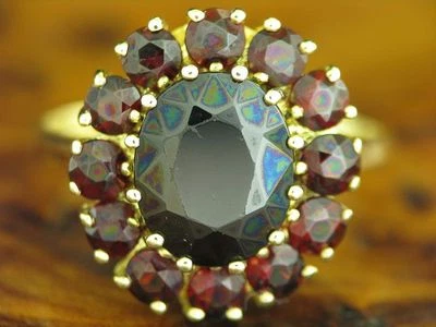 8kt 333 Gelbgold Ring mit 4,50ct Granat Besatz / 3,9g / RG 59 - Bild 1 von 4