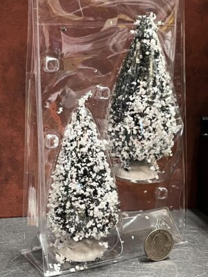 Dollhouse Miniature Christmas Trees Set 1:12 one inch scale 4-1/4
