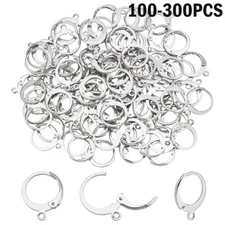 Lot Round Leverback Earwires Stainless Steel Lever Ear Wires Earring Findings US