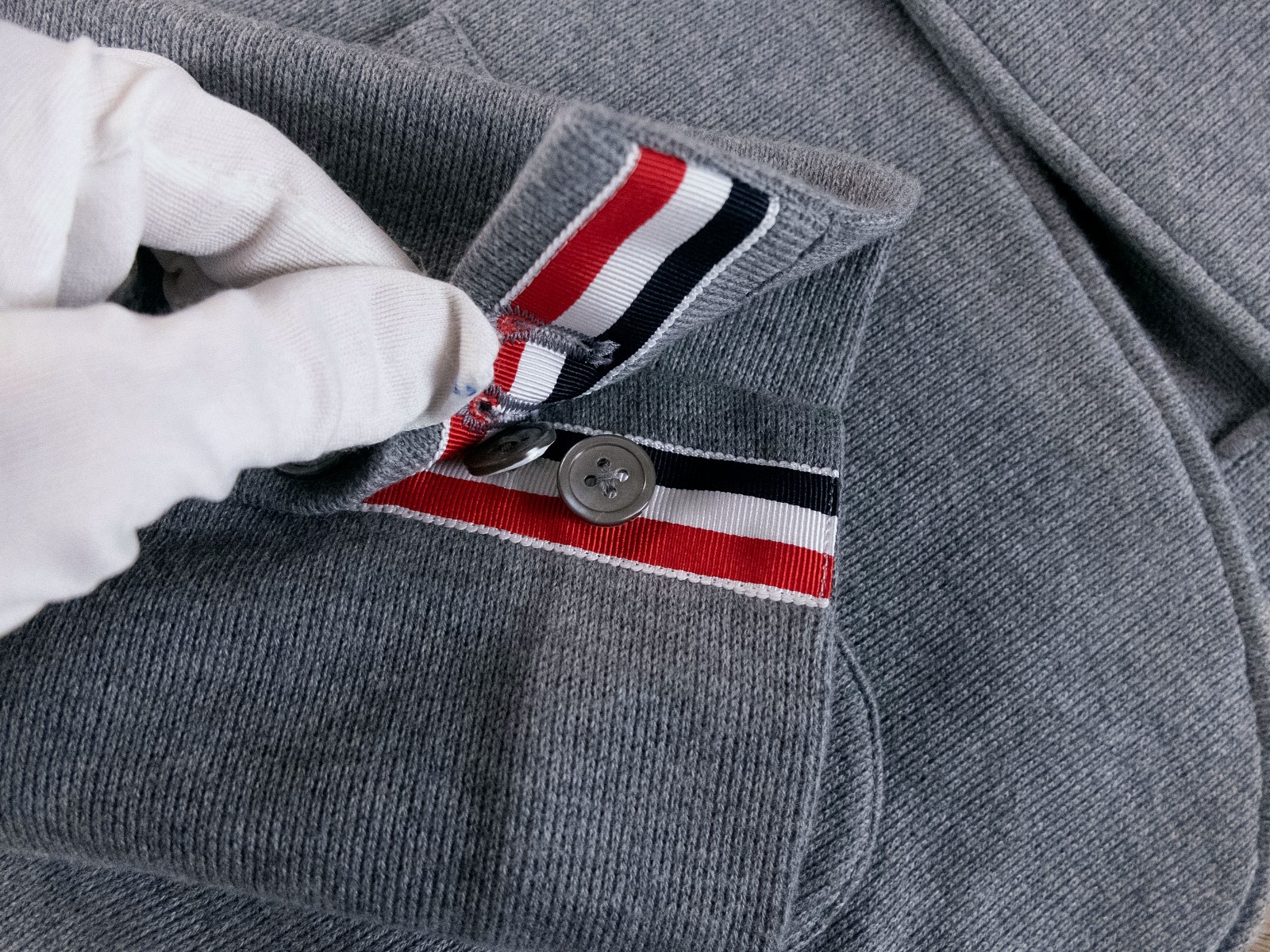 THOM BROWNE gray double face knit cotton Sack jacket Size Medium authentic image 9