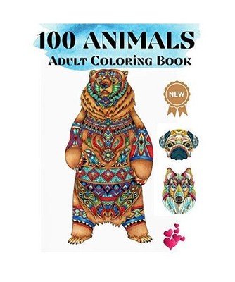 100 Animals Adult Coloring Book: Coloring Pages for relaxation and stress relief